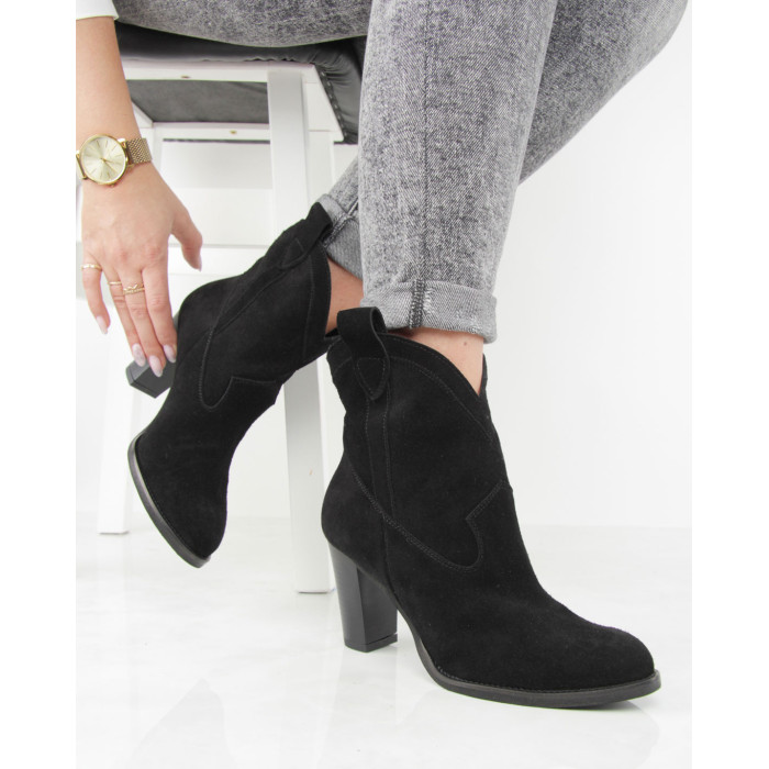Black velour cowboy boots