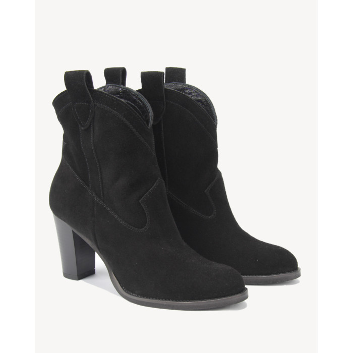 Black velour cowboy boots