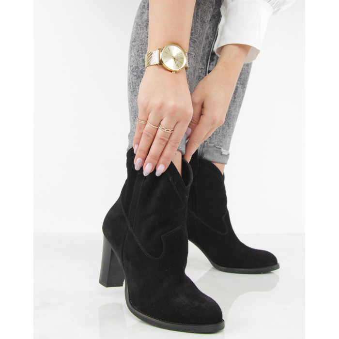 Black velour cowboy boots