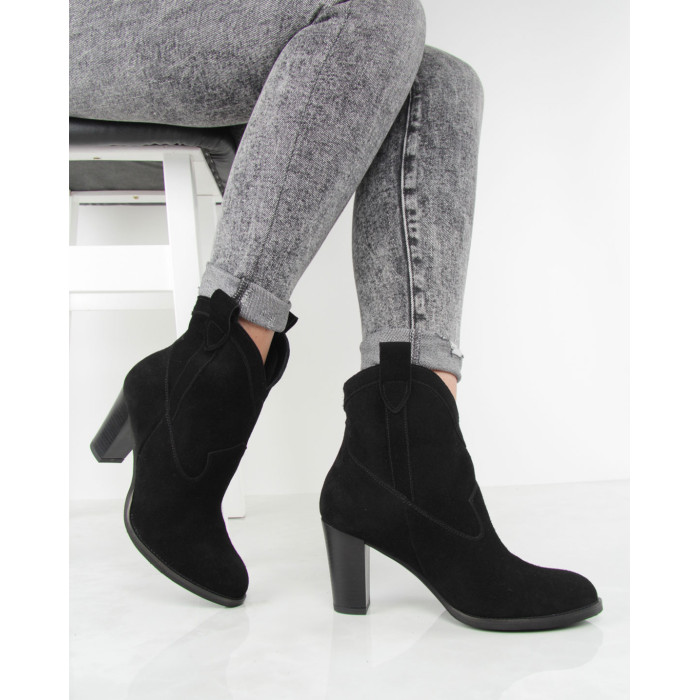 Black velour cowboy boots