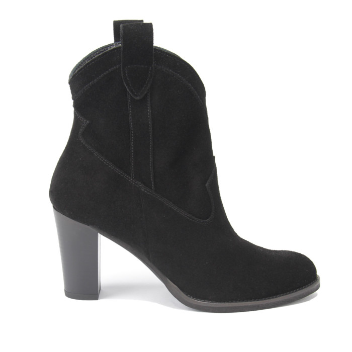 Black velour cowboy boots