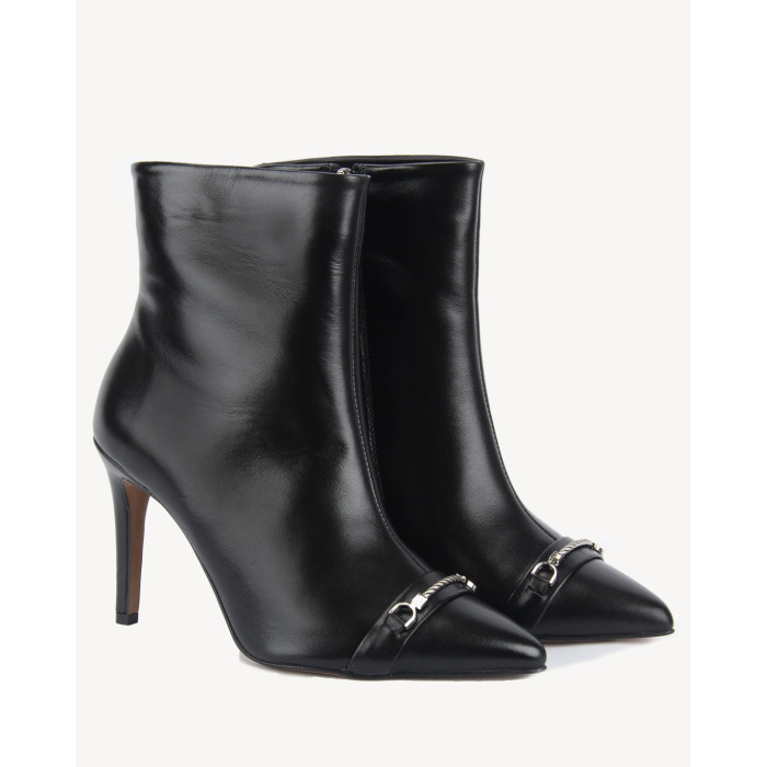 Czarne botki skórzane BOTIMO