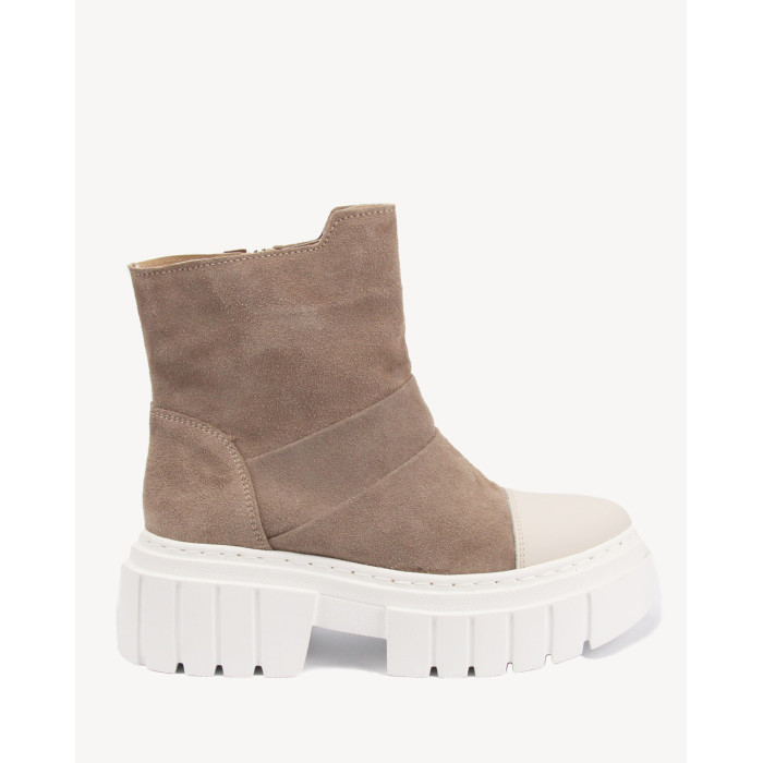 Beżowe botki skórzane BOTIMO