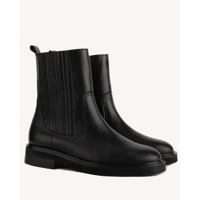 Czarne sztyblety skóra licowa