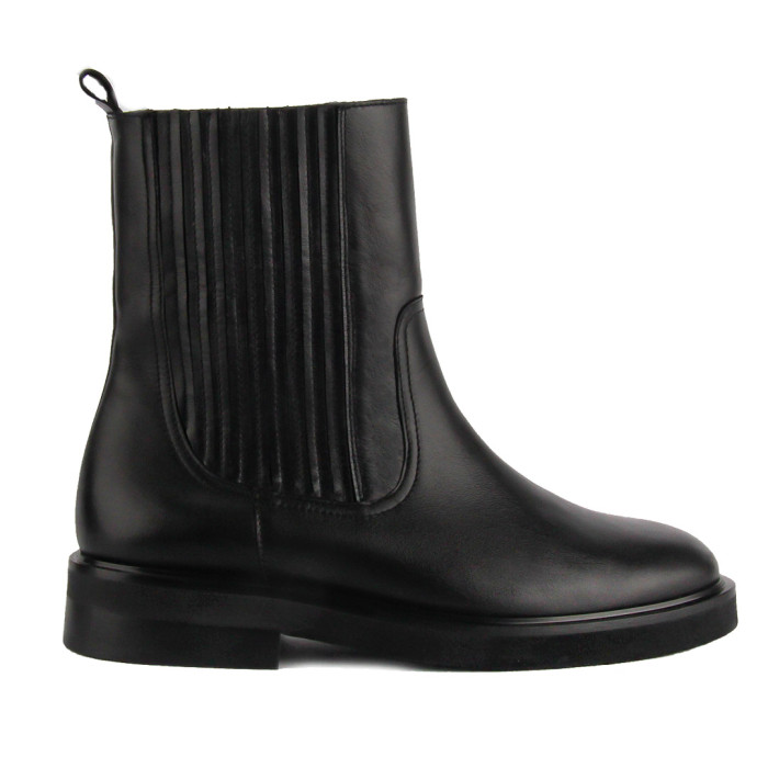 Czarne sztyblety skóra licowa