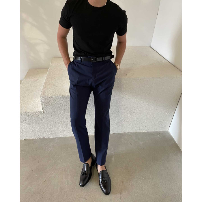 Czarne mokasyny z frędzlem