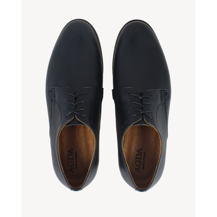 Elegant black half shoes grain leather