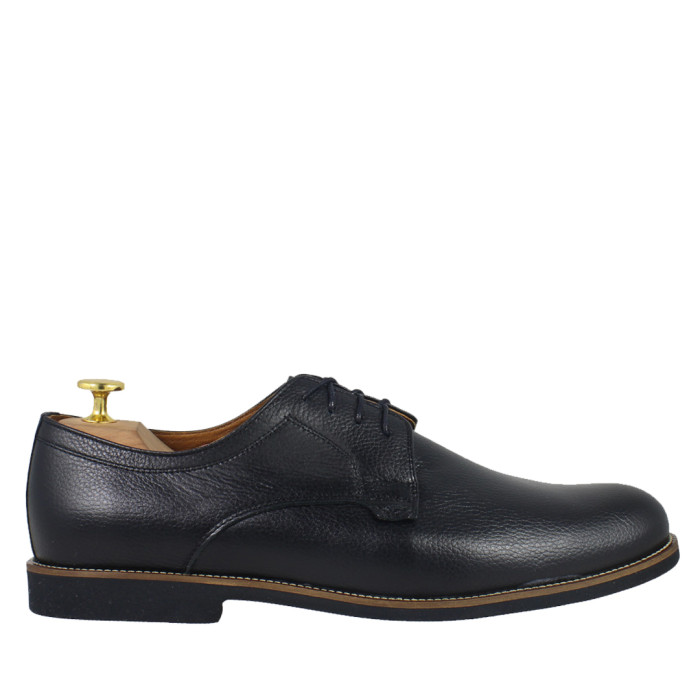 Elegant black half shoes grain leather