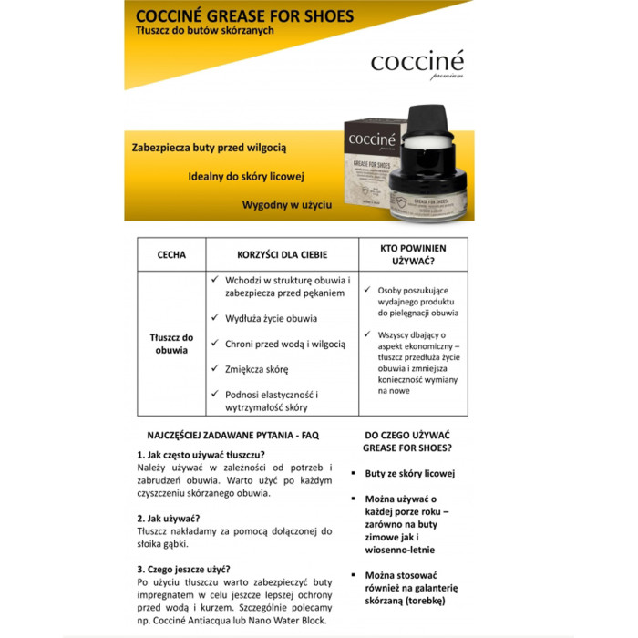 Bezbarwny tłuszcz do skór licowych