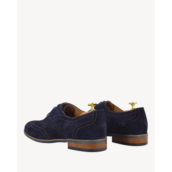 Eleganckie granatowe półbuty welurowe