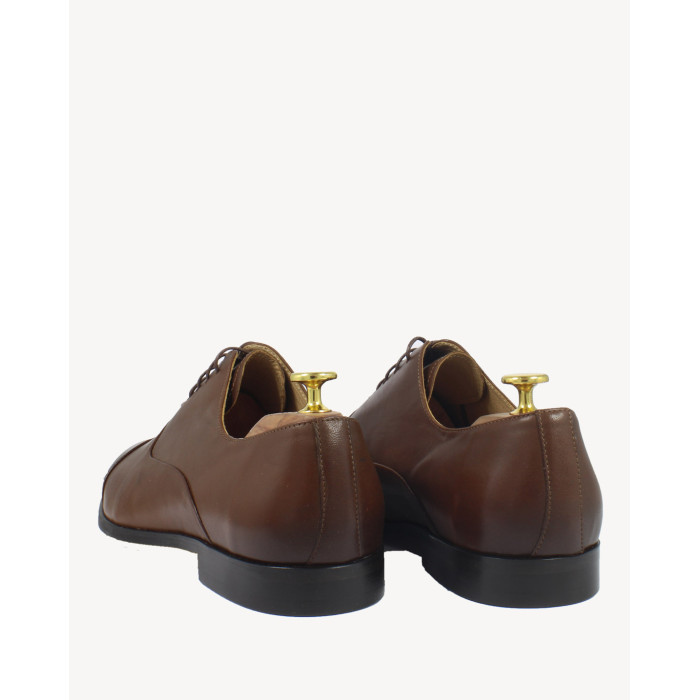 Brown formal half shoes on 2 cm heel