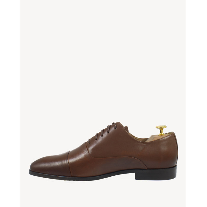 Brown formal half shoes on 2 cm heel
