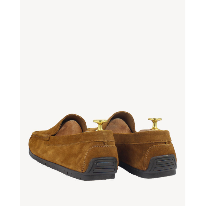 Rude mokasyny męskie skóra nubukowa