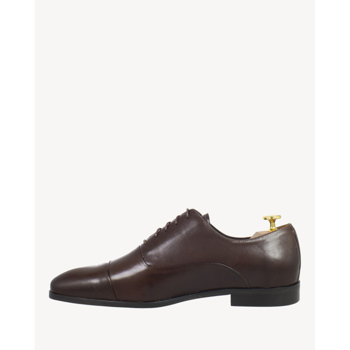 Dark brown formal half shoes with 2 cm heel