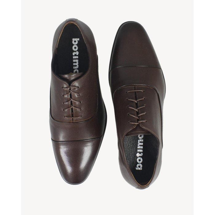 Dark brown formal half shoes with 2 cm heel