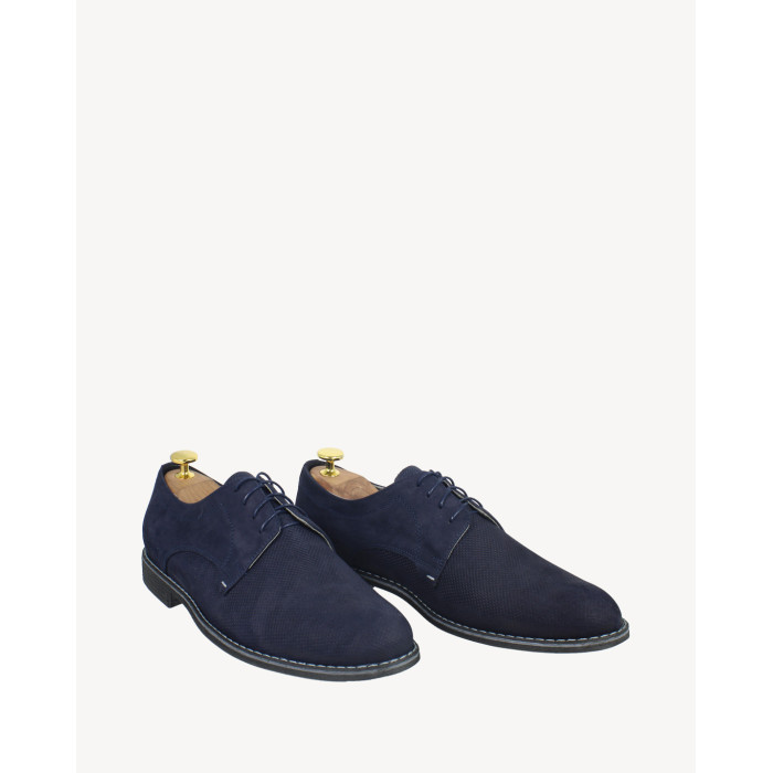 Navy blue half shoes nubuck leather