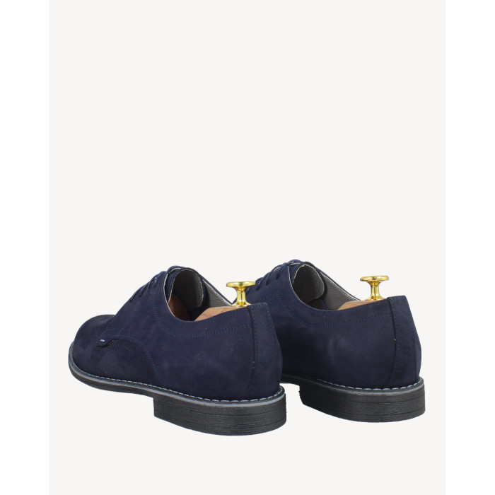 Navy blue half shoes nubuck leather