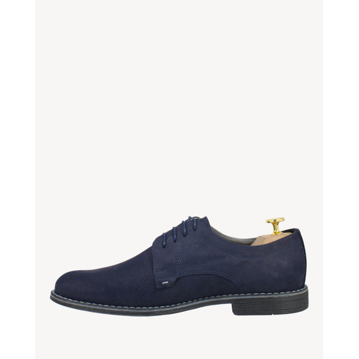 Navy blue half shoes nubuck leather