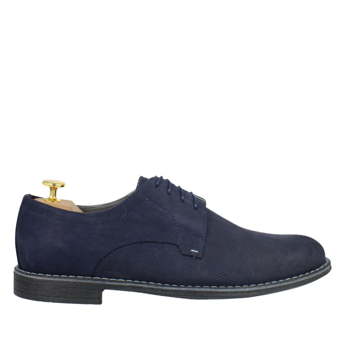 Navy blue half shoes nubuck leather