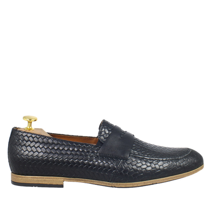 Czarne mokasyny na 1,5cm obcasie skóra licowa