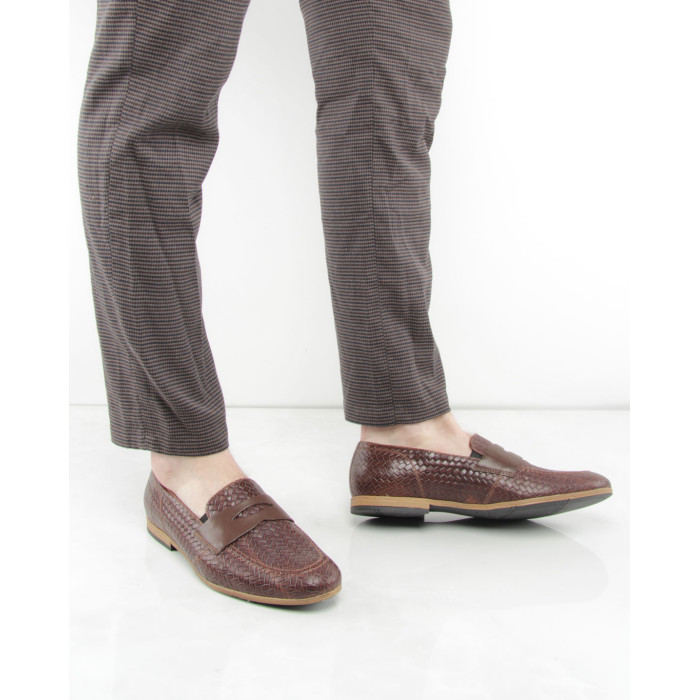 Brązowe mokasyny skóra licowa BOTIMO