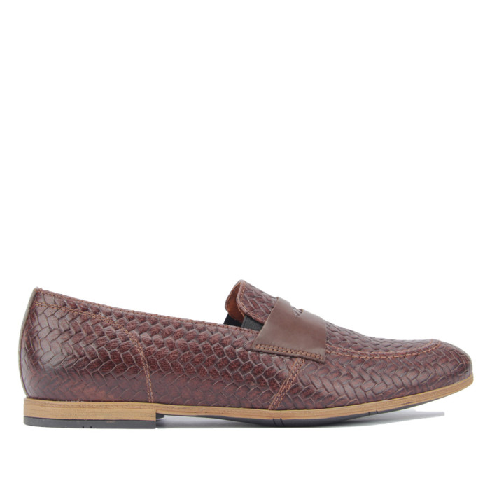 Brązowe mokasyny skóra licowa BOTIMO