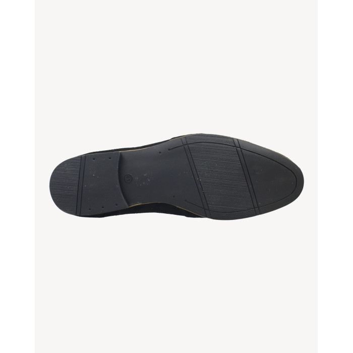 Czarne mokasyny męskie skóra welurowa