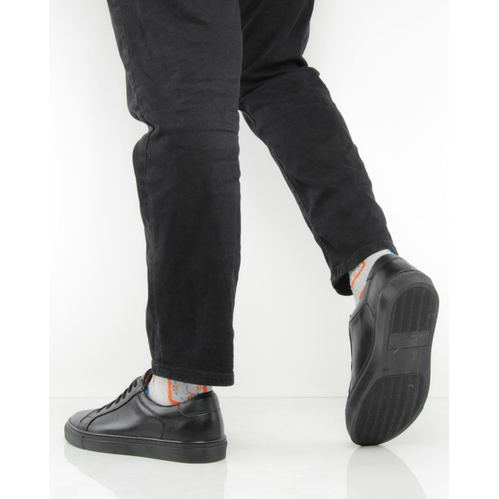 Black full grain leather sneakers