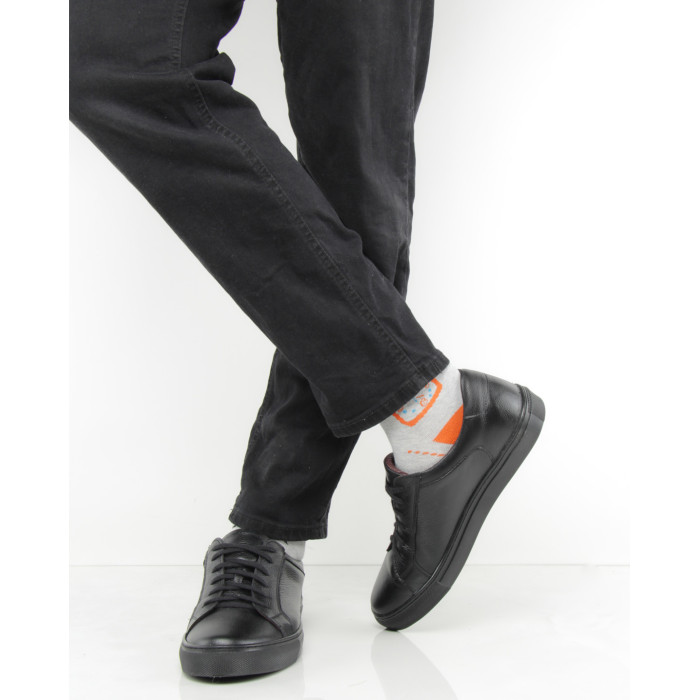 Black full grain leather sneakers