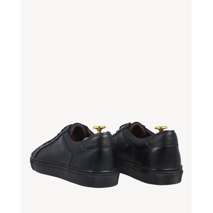 Black full grain leather sneakers