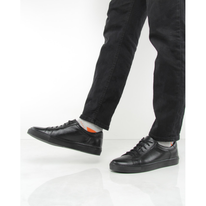 Black full grain leather sneakers
