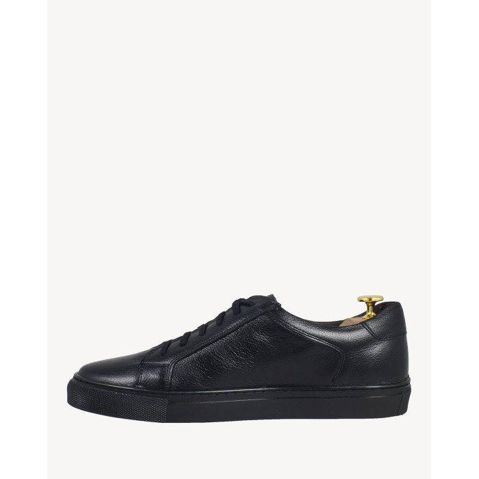 Black full grain leather sneakers