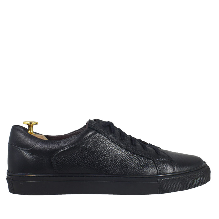 Black full grain leather sneakers