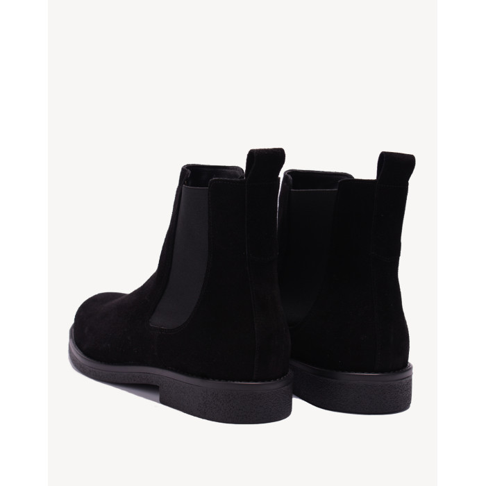 Czarne Kozaki Męskie skóra welur