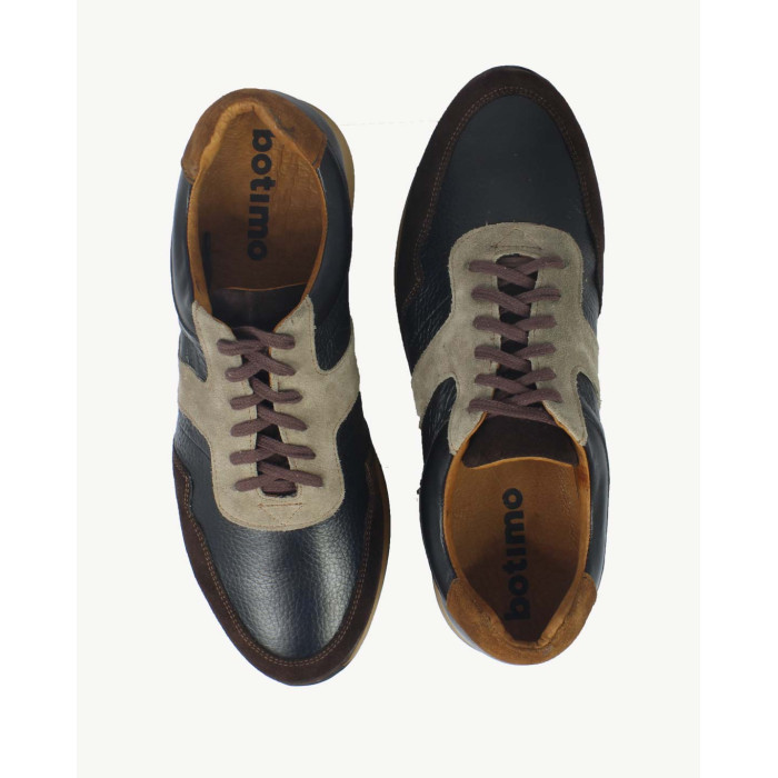 Black men's sneakers on 3cm sole