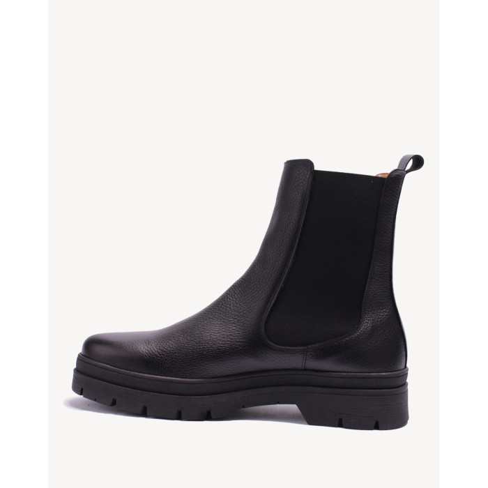 Czarne sztyblety skóra lico