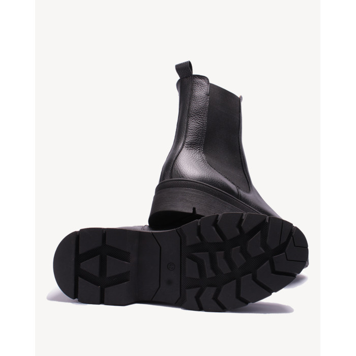 Czarne sztyblety skóra lico