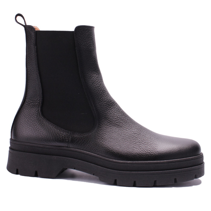 Czarne sztyblety skóra lico