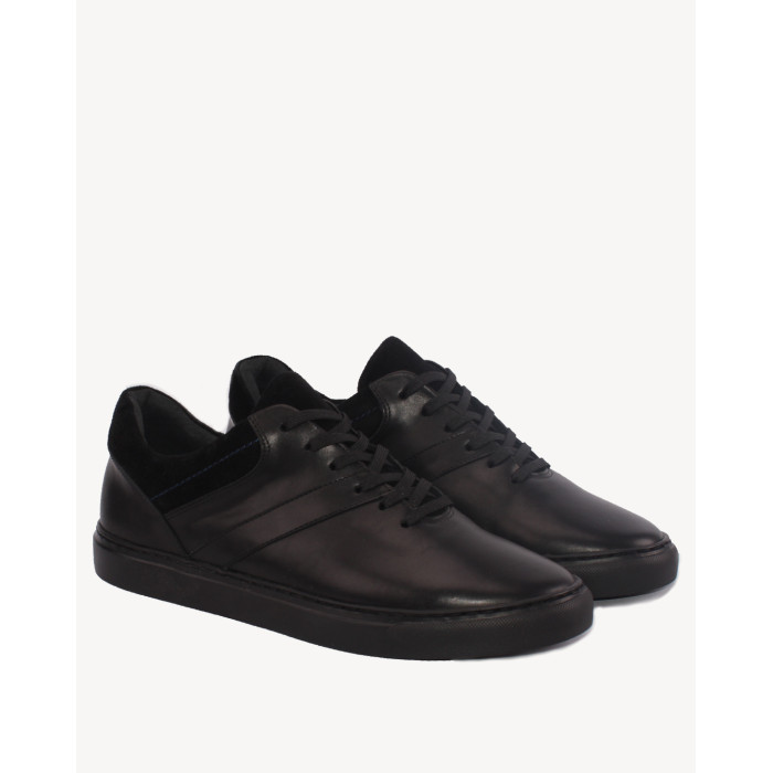 Czarne trampki ze skóry licowej BOTIMO