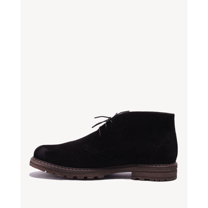 Czarne Kozaki Męskie skóra welurowa