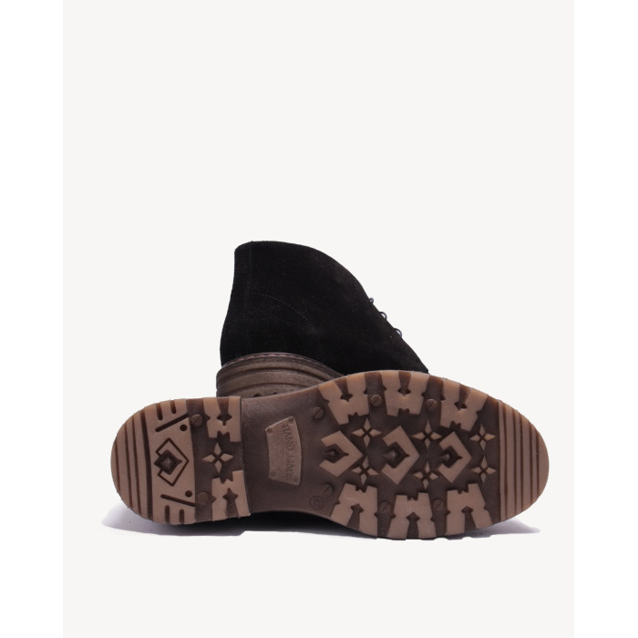 Czarne Kozaki Męskie skóra welurowa