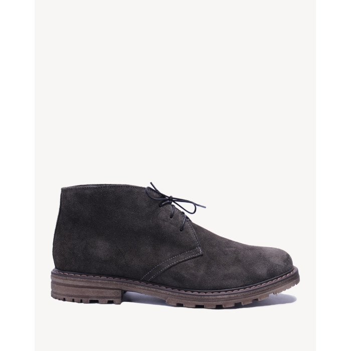 Szare Kozaki Męskie skóra welurowa