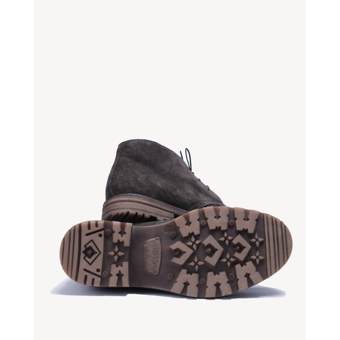 Szare Kozaki Męskie skóra welurowa