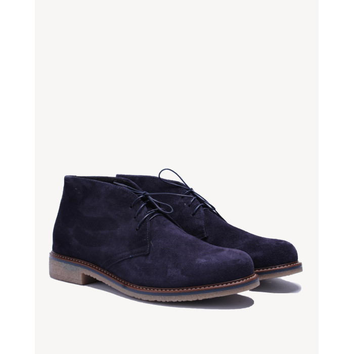 Navy blue Men's Velour leather boots
