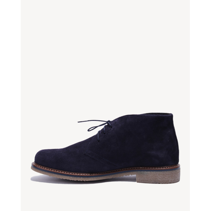 Navy blue Men's Velour leather boots