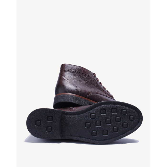 Męskie botki sznurowane BURLEY, czarna skóra lico