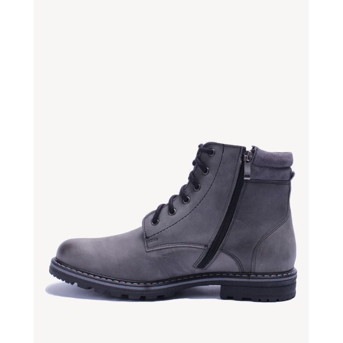 Szare Kozaki Męskie skóra nubukowa