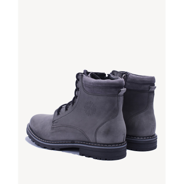 Szare Kozaki Męskie skóra nubukowa