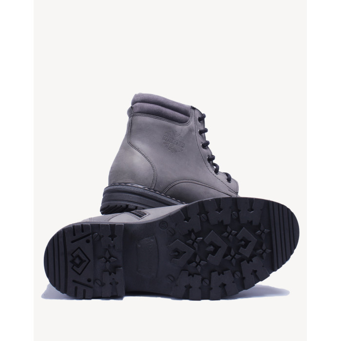 Szare Kozaki Męskie skóra nubukowa