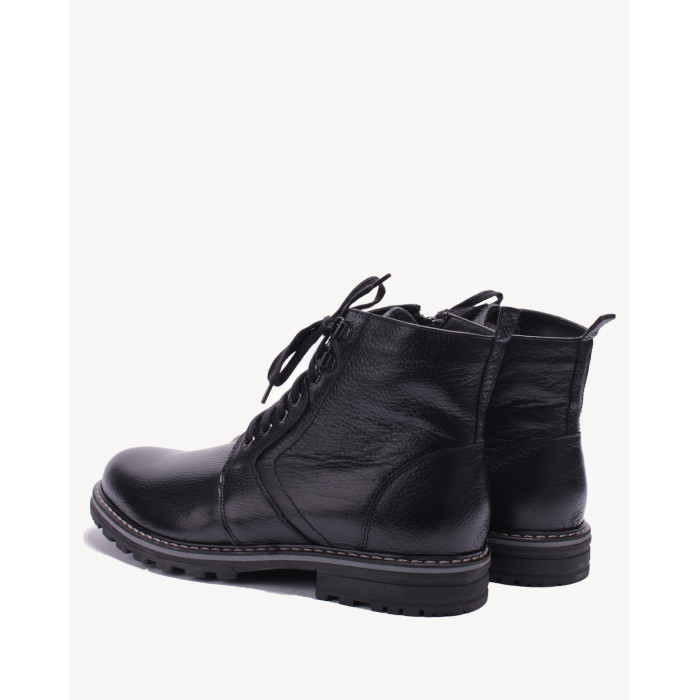 Czarne Kozaki Męskie skóra licowa